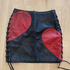 NWOT Isabelle Quinn Leather Skirt Balthasar Mini Skirt sz AU 8